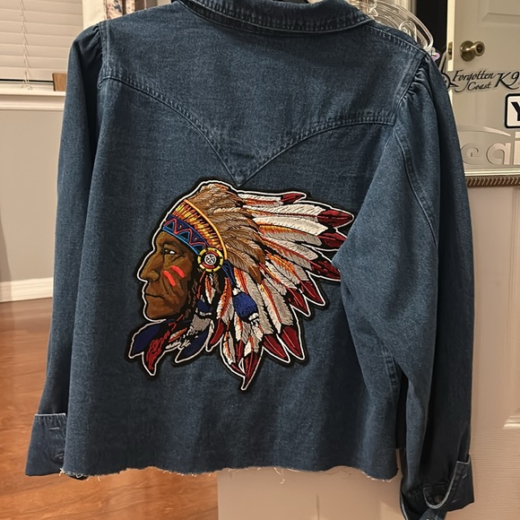 Kittenish large denim top ( over coat ) button up - Picture 2 of 4